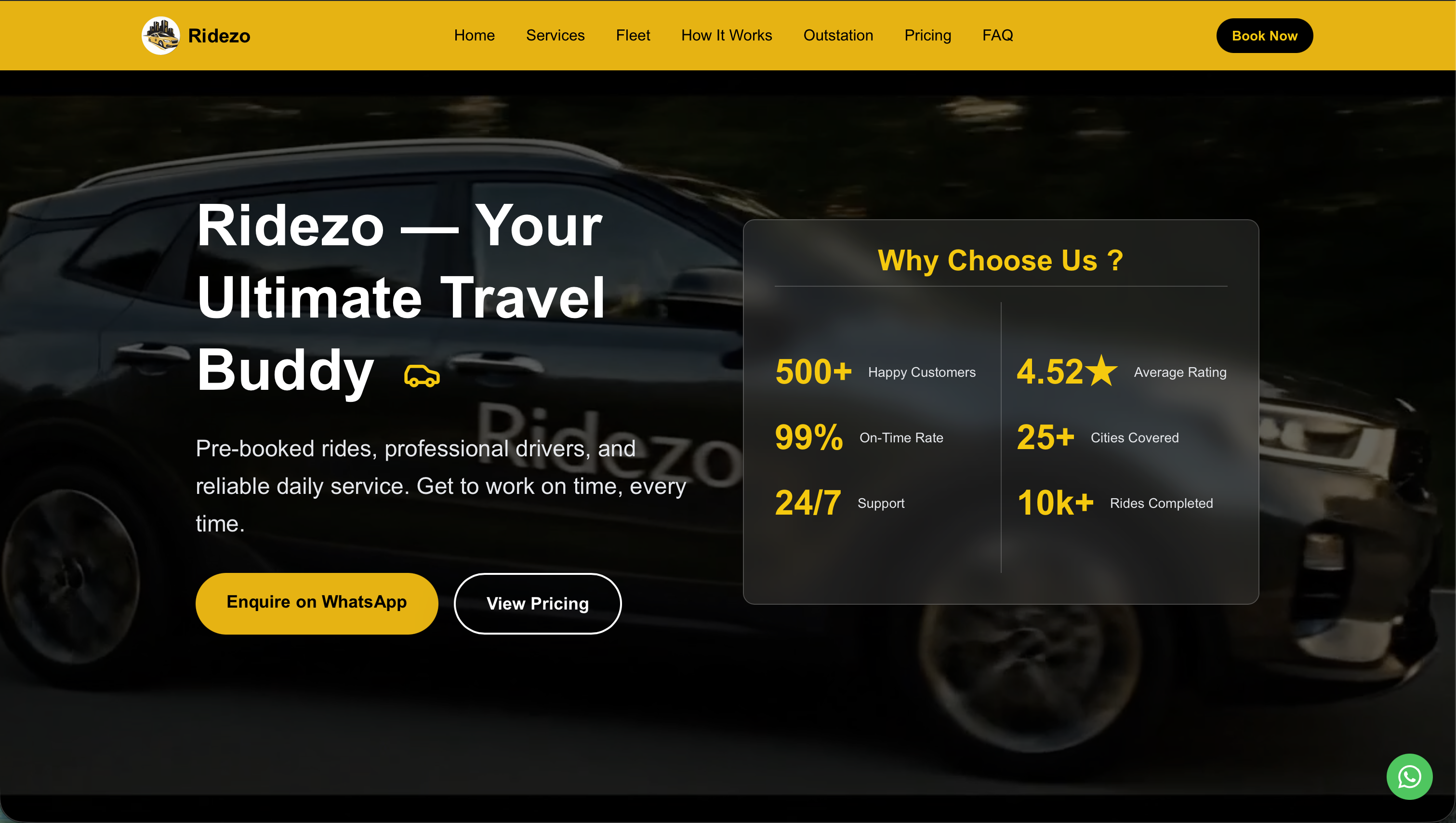 Ridezo Transportation Platform - Pre-booked reliable transportation service for daily commuting, office travel, and outstation trips built by Shudveta IT Solutions